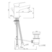 Однорычажный смеситель для раковины с выдвижным изливом Essco Aspire APR-CHR-101051B Хром