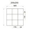 Грильято GL-24 PRIM ячейка 200x200, высота 34 мм, ширина 24 мм, металлик