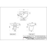 Раковина Essco Cosmo CMS-WHT-103801 Белая с пьедесталом