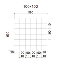 Грильято ячейка 100x100, высота 30 мм, ширина 5 мм, белый матовый